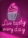 Led Neon Sign "Live tasty every day"