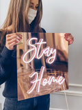 Led Neon Sign "Stay Home" - Creative Decor